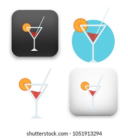 flat Vector icon - illustration of cocktail icon