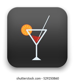 flat Vector icon - illustration of cocktail icon