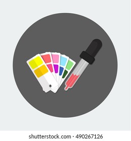 flat Vector icon - illustration of color picker icon