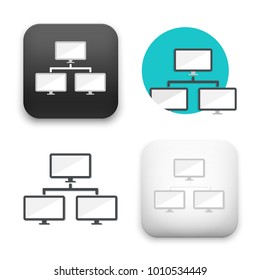 flat Vector icon - illustration of computer network icon