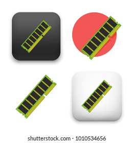 flat Vector icon - illustration of computer memory icon