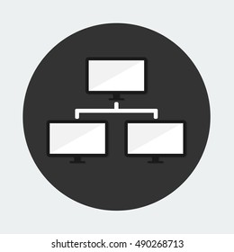 flat Vector icon - illustration of computer network icon