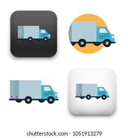 flat Vector icon - illustration of delivery van icon