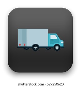 flat Vector icon - illustration of delivery van icon