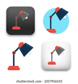 flat Vector icon - illustration of desk lamp icon