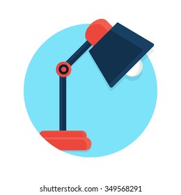 flat Vector icon - illustration of desk lamp icon isolated on white