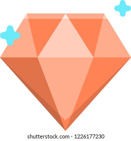Flat vector icon illustration of a diamond