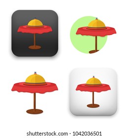 Flat Vector Icon - Illustration Of Dining Table Icon