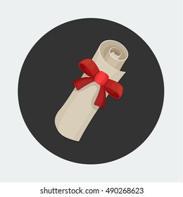 flat Vector icon - illustration of diploma icon