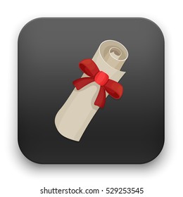 flat Vector icon - illustration of diploma icon