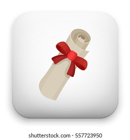 flat Vector icon - illustration of diploma icon