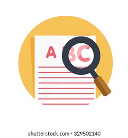 flat Vector icon - illustration of document Search icon isolated on white