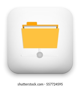 flat Vector icon - illustration of document folder connection icon