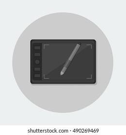flat Vector icon - illustration of drawing tablet icon