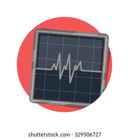 flat Vector icon - illustration of electric wave icon isolated on white