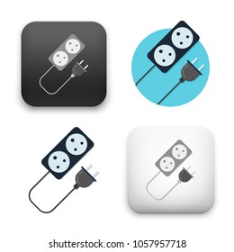 flat Vector icon - illustration of Energy power plug icon
