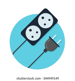 flat Vector icon - illustration of Energy power plug icon isolated on white