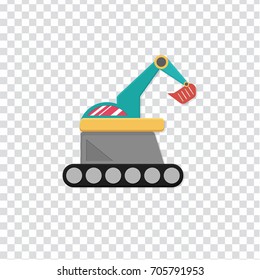 flat Vector icon - illustration of excavator icon