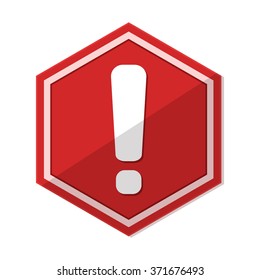 flat Vector icon - illustration of exclamation mark icon isolated on white