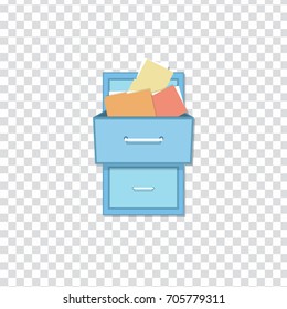 Flat Vector Icon - Illustration Of Filling Cabinet Icon