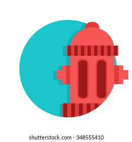 flat Vector icon - illustration of fire hydrant icon isolated on white