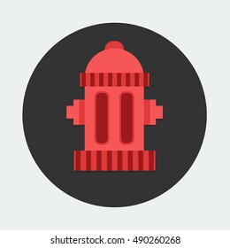 flat Vector icon - illustration of fire hydrant icon