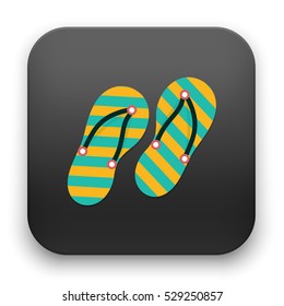 flat Vector icon - illustration of flip flop icon