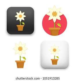 flat Vector icon - illustration of flower pot icon