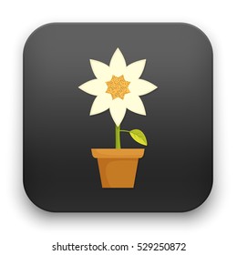 flat Vector icon - illustration of flower pot icon
