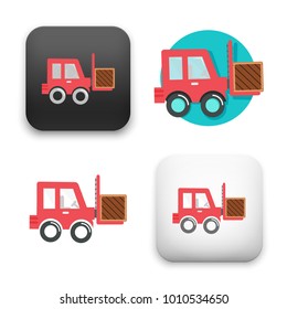 flat Vector icon - illustration of forklift icon