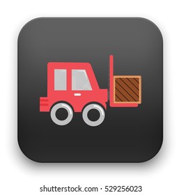 flat Vector icon - illustration of forklift icon