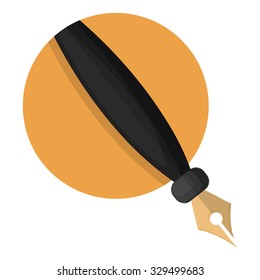 flat Vector icon - illustration of fountain pen icon isolated on white