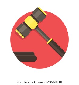 flat Vector icon - illustration of Gavel icon isolated on white