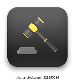 flat Vector icon - illustration of Gavel icon