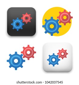 flat Vector icon - illustration of gears icon