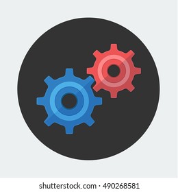 flat Vector icon - illustration of gears icon