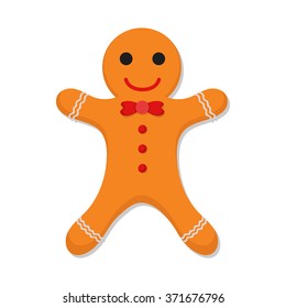 flat Vector icon - illustration of Gingerbread man icon isolated on white