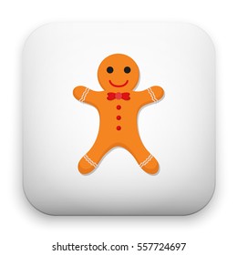 flat Vector icon - illustration of Gingerbread man icon