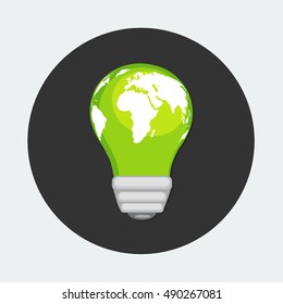 flat Vector icon - illustration of Green energy icon