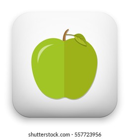 flat Vector icon - illustration of green apple icon