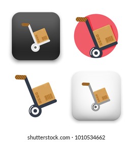 flat Vector icon - illustration of hand truck icon
