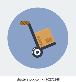 flat Vector icon - illustration of hand truck icon