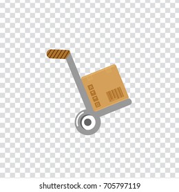 flat Vector icon - illustration of hand truck icon