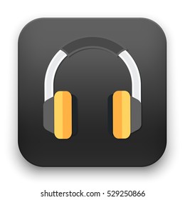 flat Vector icon - illustration of Headphones icon