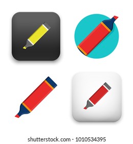 flat Vector icon - illustration of highlighter