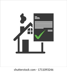 Flat vector icon illustration of Home Loan Approved