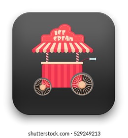 flat Vector icon - illustration of ice cream cart icon