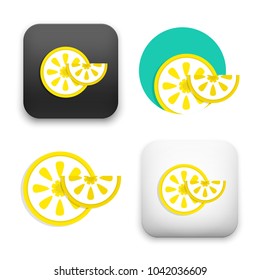 flat Vector icon - illustration of lemon fruit icon