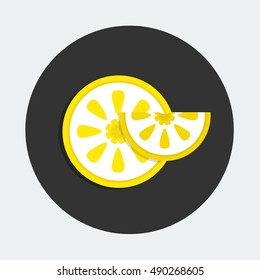 flat Vector icon - illustration of lemon fruit icon