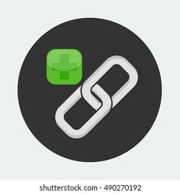 flat Vector icon - illustration of link chain icon